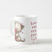 “Love You Fur-Ever” Cute Cat & Teddy Valentine Mug (Devant gauche)