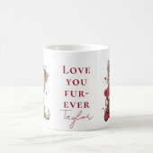 “Love You Fur-Ever” Cute Cat & Teddy Valentine Mug (Centre)
