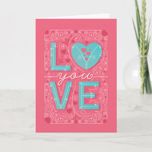 LOVE YOU / Gevouwen Kaart van Valentijns