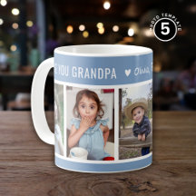 Love You Grandkids 5 Foto Collage Blauw