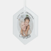 Love You Grandma Keepsake Photo Glas Ornament (Voorkant links)