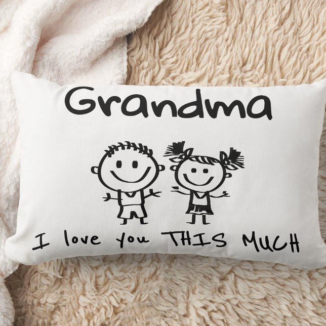 Love You Grandma Kids Art Personalized Gift Kussen (Creator heeft geüpload)