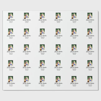 Love you Grandma photo name love message grandkids Cadeaupapier