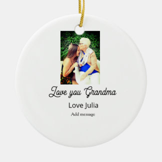 Love you Grandma photo name love message grandkids Keramisch Ornament