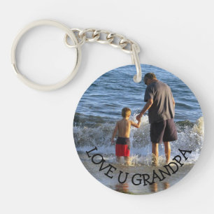 Love You Grandpa Personalized Photo Sleutelhanger
