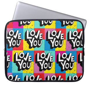 Love You: Hand belettering Valentijn Laptop Sleeve