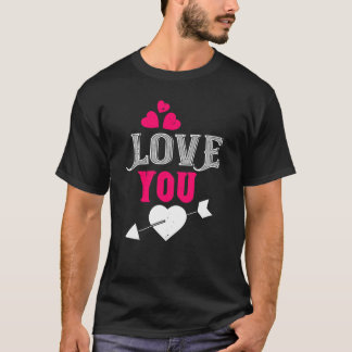 Love You Heart en Arrow Design T-shirt