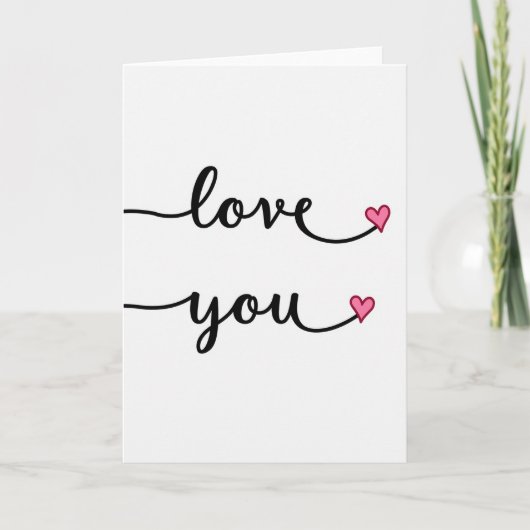 Love You Hearts Script Kaart (Voorkant)