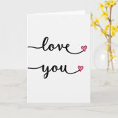 Love You Hearts Script Kaart (Gele Bloem)