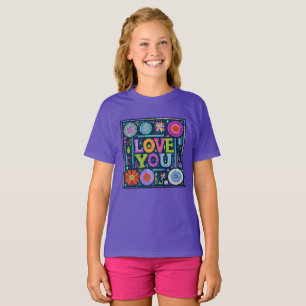 Love You, kleurrijk ontwerp, T-shirt