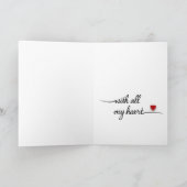 Love You - Lapin Rose Valentines Jour Carte de vac (Intérieur)