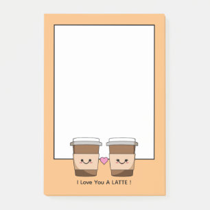 Love You Latte Koffie Post-it® Notes