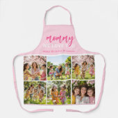 Love You Mama Schattigee Roze Fotocollage Schort (Voorkant)