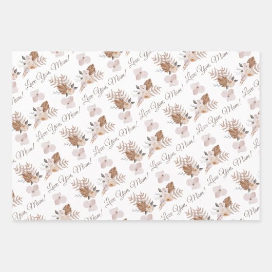 Love You Maman Envelopper Papier Papier Plat Set d (Devant)