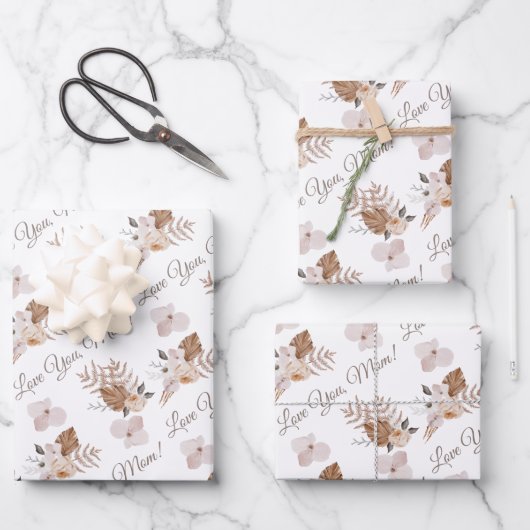 Love You Maman Envelopper Papier Papier Plat Set d (Recto)