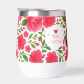 Love You Maman Floral Rouge Bouteille d'eau (Droite)