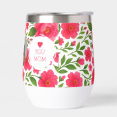 Love You Maman Floral Rouge Bouteille d'eau (Gauche)