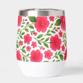 Love You Maman Floral Rouge Bouteille d'eau (Arrière)