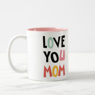 Love You Maman Mug de café à deux tons