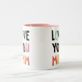 Love You Maman Mug de café à deux tons (Centre)