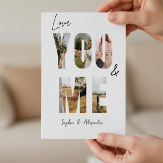 Love You & Me Photo Valentine’s Day Card Feestdagenkaart