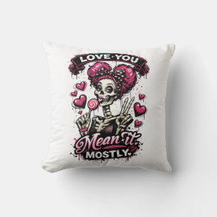 Love You Mean It Meestal Skelet Meisje Kussen