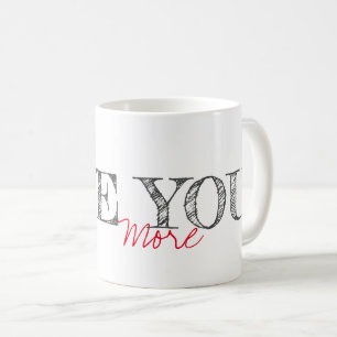 LOVE YOU MEER Moderne Typografie Paar Plezier Koffiemok