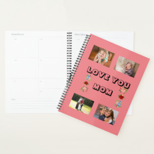 Love You Mom Bloemstuk Foto Quartet Roos Ontwerp Planner