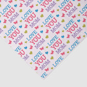Love You Mom Cute Word Pattern Tissuepapier (Detail)