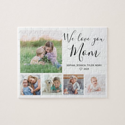 Love You Mom Family Photo Collage Jigsaw Puzzle (Horizontal)