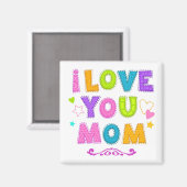 Love You Mom Magnet Magneet (Voorkant / Achterkant)