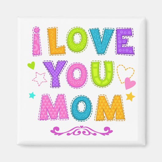 Love You Mom Magnet Magneet (Voorkant)