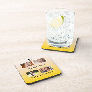 Love You Mom – Minimalist Four Photo Bier Onderzetter