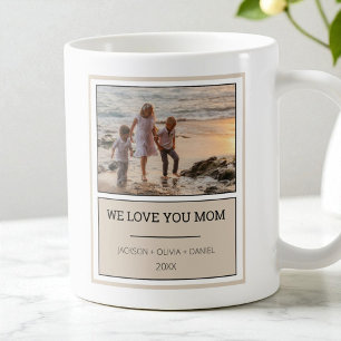 Love You Mom Moderne foto Gepersonaliseerde Moeder Koffiemok