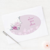 Love You Mom Oval Sticker (Enveloppe)