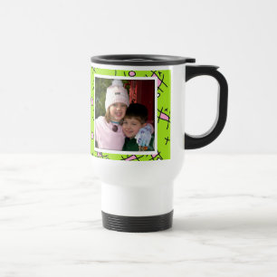 Love You Mom, Roze en Groene Foto Koffie Mok