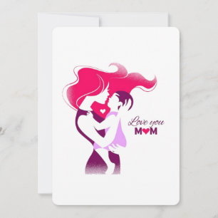 Love You Mom - Schattige & oprechte Moederdag Desi Kaart