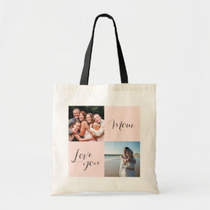 "Love you Mom" sentimentele foto cadeau voor moede Tote Bag