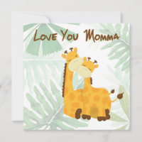 Love You Momma Twee Giraffen Aangepaste Tekst