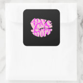 Love You More Clean Typography  Vierkante Sticker (Tas)