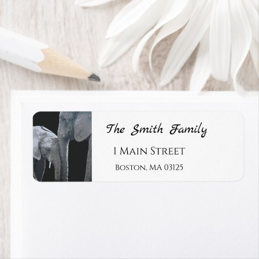 Love You More, Elephant Original Art Address Etiket (Insitu)