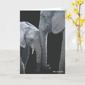 Love You More, Elephant Original Art Kaart (Gele Bloem)