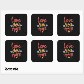 Love You More Expressive Art Vierkante Sticker (Vel)