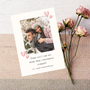 Love you more Funny Mari femme Valentine carte