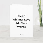 Love You More Minimaal Design Kaart (Achterkant)