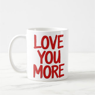 Love You More Minimal Heartfelt Design  Koffiemok