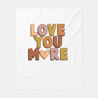 Love You More Minimal Romantic Style  Fleece Deken