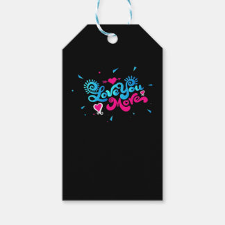 Love You More Schoon Typografie Stijl Cadeaulabel
