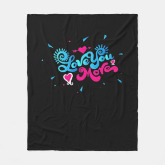Love You More Schoon Typografie Stijl Fleece Deken