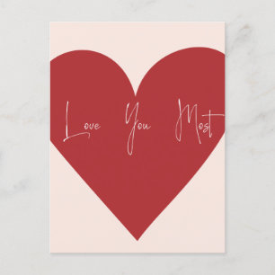 "Love You Most" Ansichtkaart Briefkaart